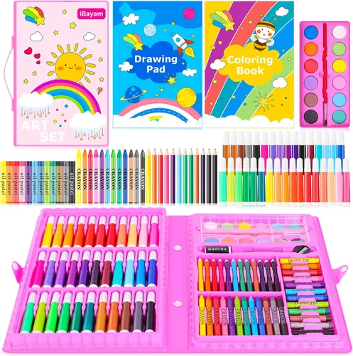 iBayam Suministros de arte, paquete de 149 unidades, kit de dibujo, juego de arte de pintura, kit de arte, caja de regalo, artes y manualidades para