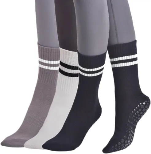 Calcetines de yoga antideslizantes para mujer con agarre para pilates, calcetines de hospital para mujer Barre Grippy