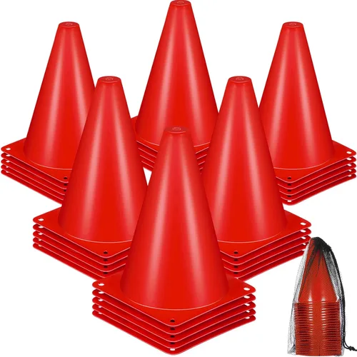 Miniatura 9 de Syhood - Paquete de 30 conos de tráfico de plástico de 7 pulgadas para entrenamiento deportivo, agilidad, mini conos para fútbol, patinaje, fútbol