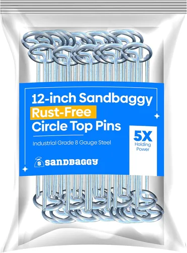 Miniatura 12 de Sandbaggy Pasadores superiores circulares de 12 pulgadas, fabricados en Estados Unidos, acero de calibre 6 de grado industrial, ideal para suelos