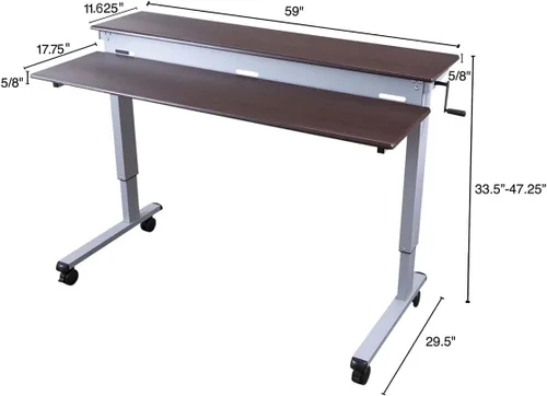 Miniatura 9 de DESK STORE - Escritorio para computadora ajustable para estar sentado o parado