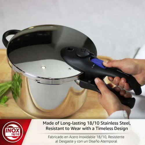 Miniatura 3 de MAGEFESA Favorit - Olla a presión de acero inoxidable de 6.3 cuartos de galón, compatible con inducción, funciona en todas las estufas