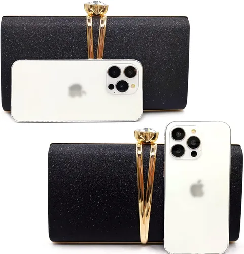 Miniatura 3 de Aovtero Bolso de noche para mujer, bolso de novia con cadena