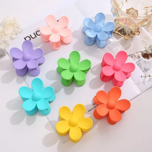 Miniatura 5 de Pinzas para el cabello con diseño de flores, 8 unidades, lindas y grandes, antideslizantes, pinzas de sujeción fuerte, accesorios para el cabello