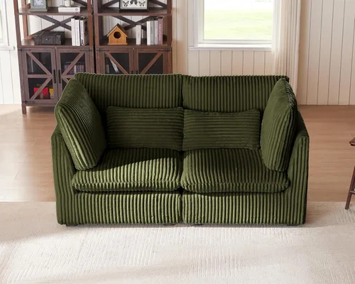 Miniatura 33 de Sofá Modular de Gran Tamaño, Sofá Seccional de Chenilla Nube Extra Profundo con Chaise Otomana, Sofá Esponjoso de Chenilla de 4 Plazas para Sala