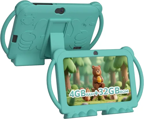 Miniatura 10 de HOTTABLET Tableta para niños de 7 pulgadas, Android 12, 4 GB de RAM, 32 GB de ROM, expansión de 512 GB, con control parental, WiFi, Bluetooth