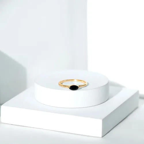 Miniatura 4 de Anillo de promesa de ónix negro natural certificado, calidad AAA, anillo de ónix East West, anillo de Pinky para mujer, listo para regalar