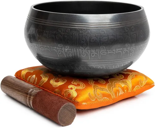 Miniatura 2 de HIMALAYAN BAZAAR - Juego de cuencos tibetanos de 4 pulgadas, fácil de tocar, auténtico, hecho a mano para meditación, sonido de 7 chakras, curación