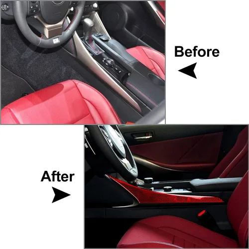 Miniatura 3 de Panel de cambio de engranajes interior de automóvil de fibra de carbono, ajuste lateral 2 piezas para Lexus IS300 IS350 IS250 IS200t 2013-2020