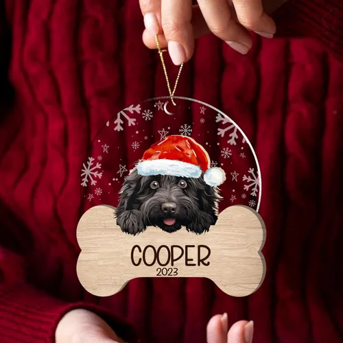 Miniatura 64 de Nazenti American Pit Bull Terrier Adorno de Navidad, adorno de perro fotográfico, adorno de perro personalizado, adornos de fotos de madera