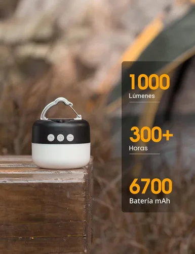 Miniatura 7 de Linterna LED para Campamento Recargable 1000LM, Hasta 300H de Tiempo de Funcionamiento Luz de Tienda de Campamento, Luz Colgante de Emergencia