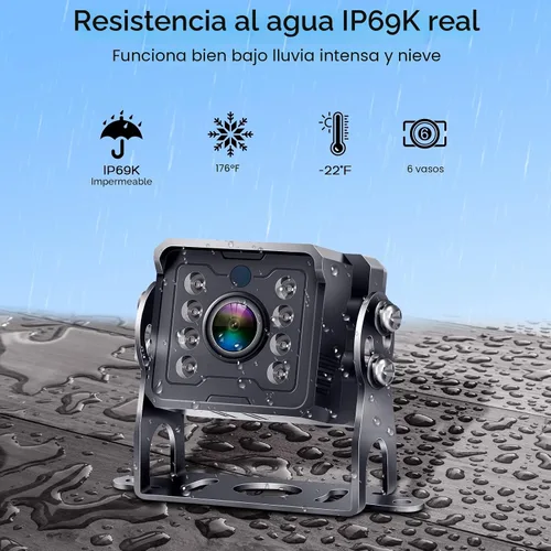 Miniatura 5 de Cámara de respaldo Yakry para RV Plug and Play - Sin retrasos de 7 pulgadas HD 1080P con visión nocturna IR de 2 canales - Cámara de visión trasera