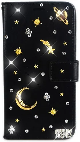 Miniatura 26 de Bling - Funda tipo cartera para teléfono compatible con Samsung Galaxy Z Fold 3 5G, elegante, hecha a mano en 3D con cristales y mariposas