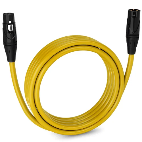 Miniatura 149 de LyxPro Cable de micrófono XLR hembra a macho de ángulo recto de 3 pines de 1.5 pies para altavoces amplificados, interfaz de audio, rendimiento