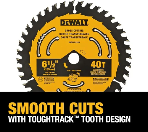 Miniatura 4 de DEWALT Hoja de sierra circular, 6 1/2 pulgadas, 40 dientes, para estructura (DWA161240)