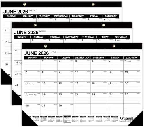 Miniatura 10 de GuassLee Calendario de escritorio 2026-2027 – Calendario de escritorio de 17 x 11.5 pulgadas, 18 meses, desde enero de 2026 hasta junio de 2027