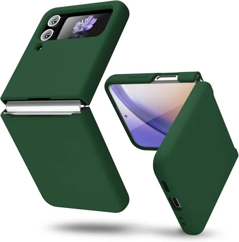 Miniatura 16 de oakxco Funda para teléfono Samsung Galaxy Z Flip 4, agarre de silicona líquida, bonita fina delgada cubierta de gel TPU de goma suave lisa