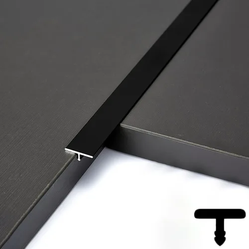 Miniatura 8 de Tira de transición de suelo de moldura en T de 47.2 pulgadas / 3.9 pies, tira de cubierta de costura de umbral para pisos de cemento laminados