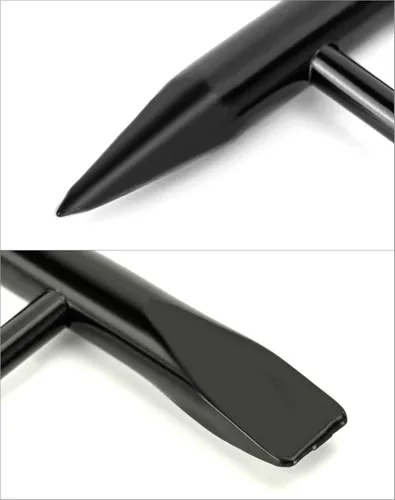 Miniatura 3 de QWORK Martillo astillador de soldadura, 2 paquetes de martillo de dos cabezas de 10.5 pulgadas con mango de resorte helicoidal, limpieza