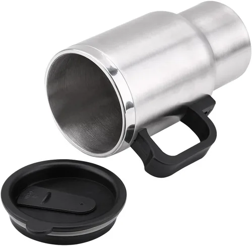 Miniatura 9 de Taza de calefacción para coche, taza de viaje de acero inoxidable de 12 V, taza eléctrica para coche, calentador de café de 15.2 fl oz, taza térmica