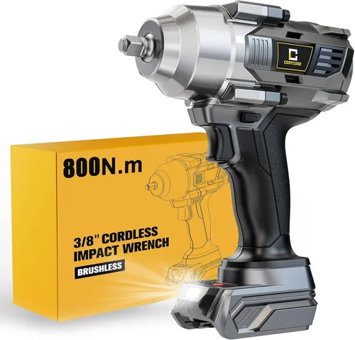 Miniatura 9 de Llave de impacto inalámbrica de 1/2 pulgada compatible con batería Dewalt, 1000 pie-libras (1360 N.m) pistola de impacto eléctrica sin escobillas