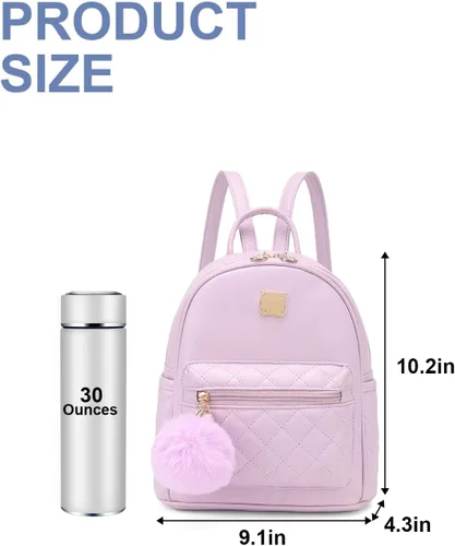 Miniatura 21 de Mini mochila de moda para niñas, bolso pequeño lindo de cuero a cuadros para mujer, mochilas pequeñas, Negro -, Mini mochila de moda para niñas