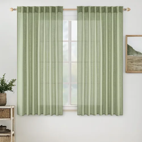 Miniatura 34 de MIULEE Cortinas de lino blanco de 108 pulgadas de largo para dormitorio, sala de estar, cortinas de ventana con textura de lino suave y grueso, Lino
