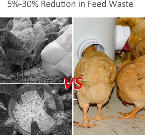 Miniatura 4 de Comedero para pollos DIY a prueba de lluvia, puerto alimentador para aves de corral, kit de alimentación por gravedad para cubos, barriles