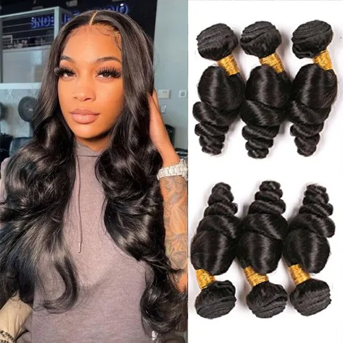 Miniatura 11 de Extensiones de cabello humano corto ondulado suelto, 1 Bunldes, 100% sin procesar, cabello virgen brasileño de 8 pulgadas, extensiones de cabello