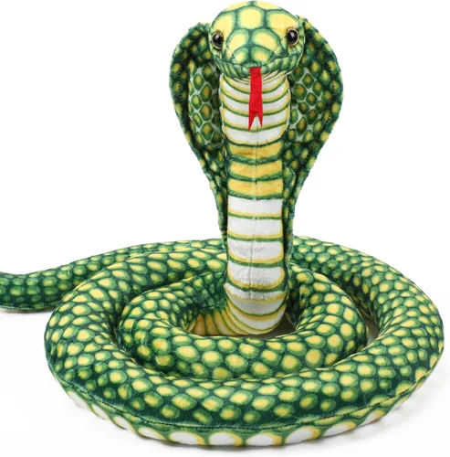 Miniatura 10 de Romart Animales de peluche de serpiente Cobra de 67 pulgadas, gran juguete de peluche realista de Cobra, animales de peluche gigantes y realistas