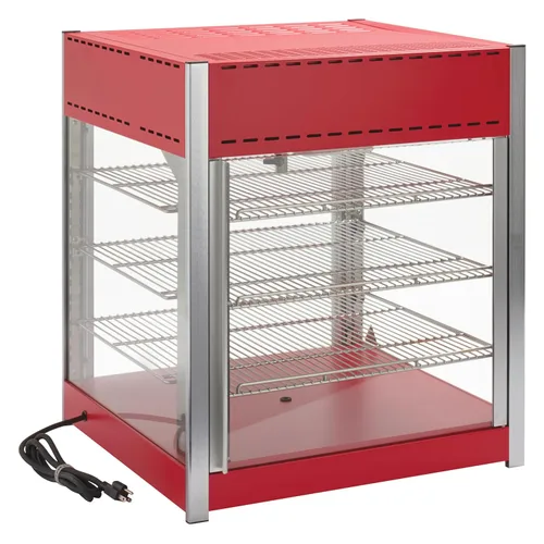 Winco EDM-1PT Calentador de alimentos calentado y humificado giratorio con puertas dobles, 18"