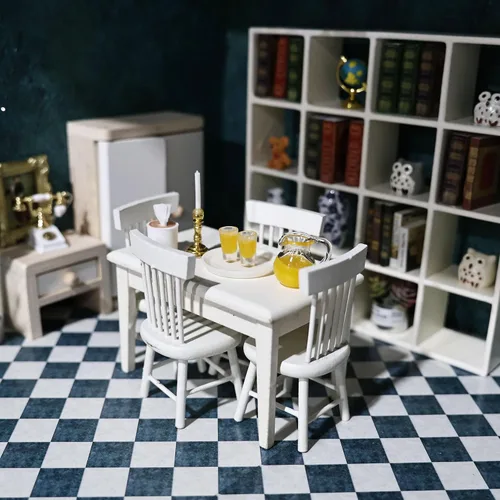 Miniatura 2 de Estante de almacenamiento de muebles en miniatura para casa de muñecas 1/12, estante de 16 rejillas, estante de exhibición, estante de pared, mini