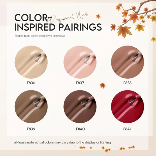 Miniatura 7 de Morovan Juego de Esmaltes de Uñas Marrones: Kit de Esmalte de Uñas Nude Chocolate Oscuro de Invierno Secado Rápido al Aire Regular Paquete