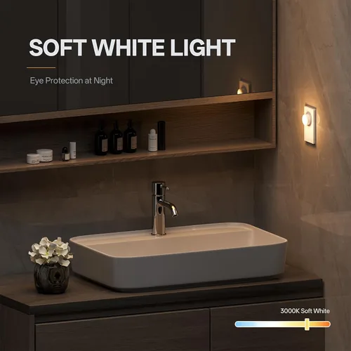 Miniatura 8 de Luz nocturna enchufable, mini luces nocturnas LED regulables para niños, sensor automático del atardecer al amanecer, lámpara nocturna de encendido
