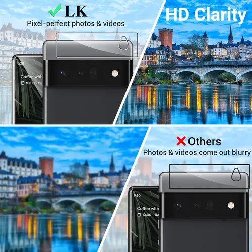 Miniatura 7 de LK Protector de pantalla de TPU flexible diseñado para Google Pixel 6 Pro (no de vidrio) + 2 protectores de lente de cámara de vidrio templado