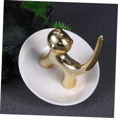 Miniatura 7 de NOLITOY 2pcs Bandejas Decorativas Decorative Jewelry Plate Ring Dish Jewelry Dish Plate Animal Jewelry Plate Ceramic Plate Dish Womans Rings Jewelry