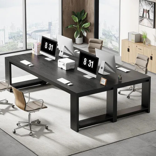 Miniatura 4 de Tribesigns Escritorio para dos personas, escritorio extra largo de 86.6 pulgadas, mesa de escritura doble para computadora, escritorio de oficina