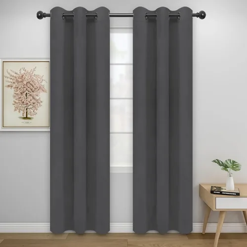 Miniatura 68 de Easy-Going - Cortinas opacas para dormitorio, aislamiento térmico sólido con ojales, cortinas de ventana para reducción de ruido, cortinas