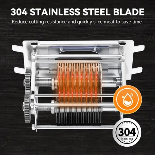 Miniatura 5 de Newhai máquina cortadora de carne comercial 2 en 1, rebanador de carne eléctrico de 3.5mm, rebanador y triturador de alimentos y verduras, 850W 110