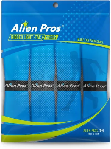 ALIEN PROS Pickleball Overgrip (paquete de 4) con crestas para un mejor control de agarre, cinta de agarre de pickleball precortada y táctil - Cinta