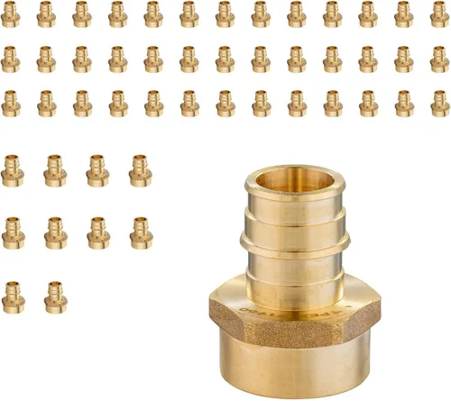 Miniatura 32 de Paquete de 2 accesorios de expansión Niikappu Pex-A, adaptador de flujo completo NPT hembra de 1 pulgada Pex-A x 1 pulgada, accesorio de tubería