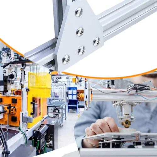 Miniatura 6 de 10 piezas 2020 placa de unión de placa de unión de aluminio en forma de T, conector de extrusión de aluminio de 5 agujeros con 50 tuercas en T, 50