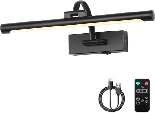 Miniatura 8 de DESOOP - Luces inalámbricas recargables para cuadros, iluminación de galería, luz de marco de fotos con batería, control remoto y temporizador, luz