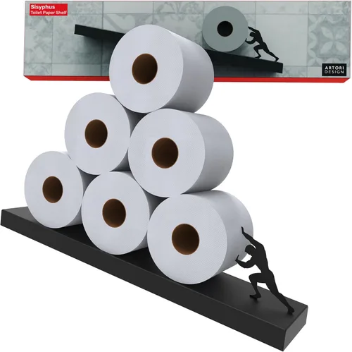 Miniatura 9 de Artori Estante Flotante de Almacenamiento para Papel Higiénico - Decoraciones de Pared de Baño, Soporte de Papel Higiénico de Pared Inclinado