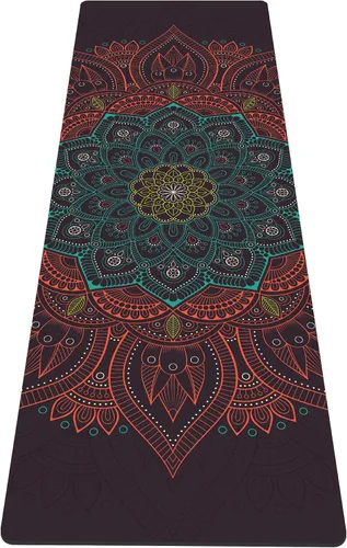 Miniatura 43 de nuveti Alfombrilla de yoga con estampado extra grueso de elastómero termoplástico antideslizante con bolsa de transporte, 72 x 24 pulgadas, extra