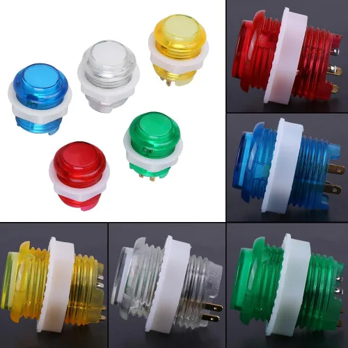 Miniatura 5 de Botón LED - 5PC/set LED iluminado botón con microinterruptor para piezas de juego Multicade opción de 5