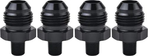 Miniatura 16 de EVIL ENERGY 3AN macho Flare a 1/4 "NPT adaptador de montaje de tubería de aluminio recto negro 4PCS