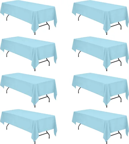 Miniatura 128 de BRILLMAX 6 Pack de Manteles Azul Marino para Mesas Rectangulares de 8 Pies 90 x 156 Pulgadas - 8 pies Mantel Rectangular a Granel de Lino
