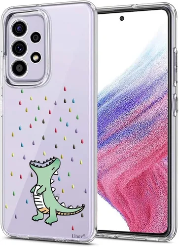 Miniatura 14 de Unov Funda diseñada para Galaxy A53 5G, funda transparente con [patrón antideslizante en relieve], protección delgada a prueba de golpes