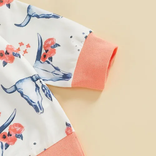 Miniatura 13 de Kaipiclos Ropa occidental para bebé niña, con lindo estampado con volantes, manga larga, pantalones para otoño e invierno, trajes de vaquera